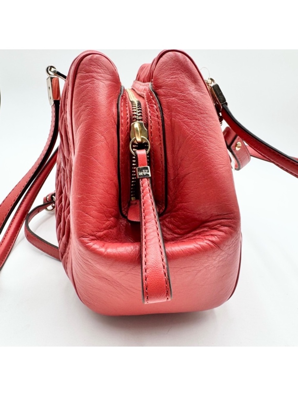 Coach Limited Edition Madison Gathered Chevron Red Leather Madeline Satchel NWT - Picture 9 of 13